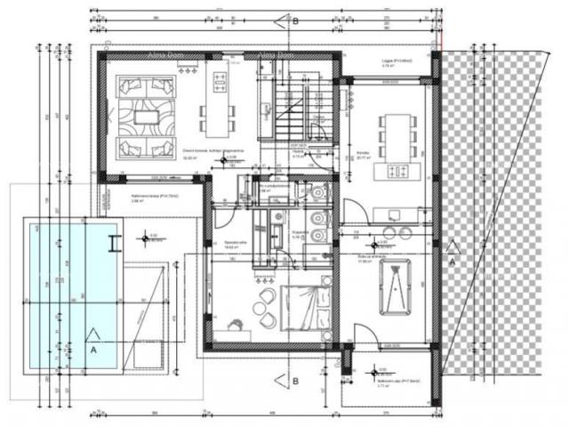 Haus Verkauf eines neu gebauten, modernen zweistöckigen Hauses mit Swimmingpool in unmittelbarer Näh