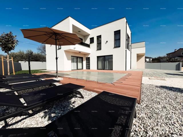 House A newly built, modern two-story house with a swimming pool near the sea, Pomer!