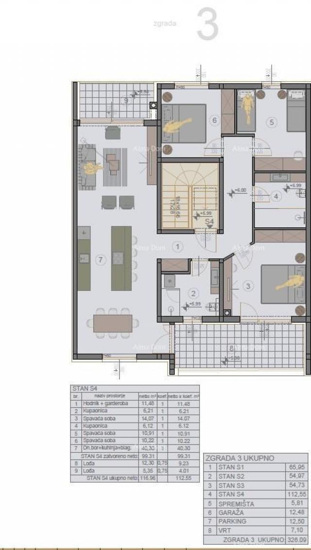 Wohnung Neubau! Zum Verkauf steht eine Dreizimmerwohnung in Pula