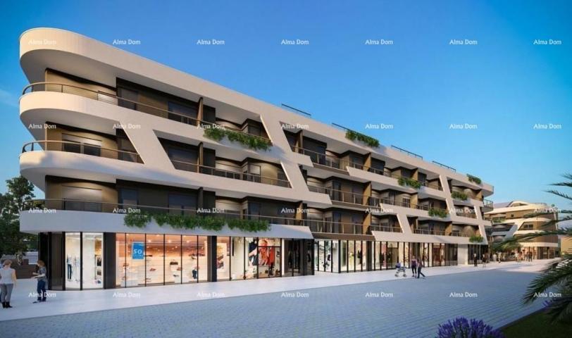 Apartment Poreč, residential and commercial building under construction with apartments and undergro