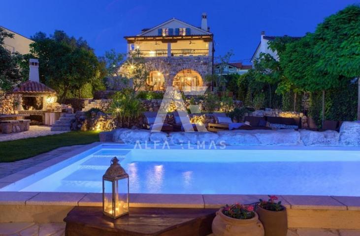 Malinska, rustic stone villa with pool!! ID 322