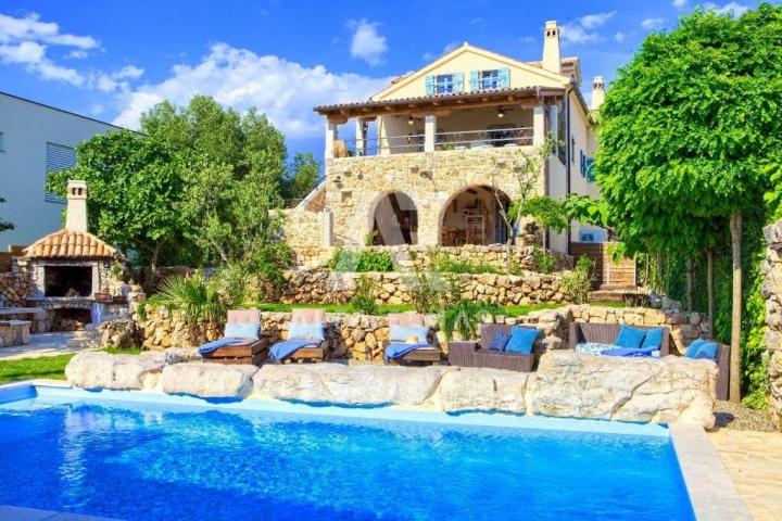 Malinska, rustic stone villa with pool!! ID 322