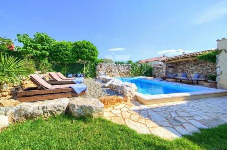 Malinska, rustic stone villa with pool!! ID 322