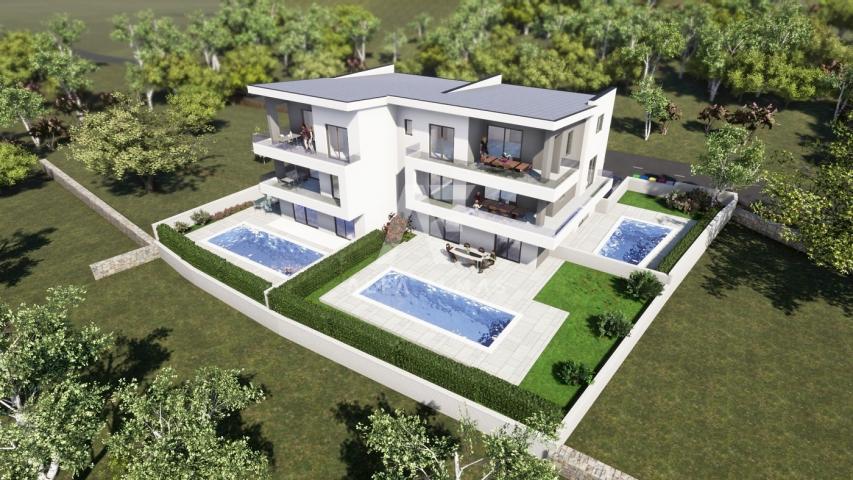 Malinska, surroundings, newly built two bedroom apartment with pool!! ID 438