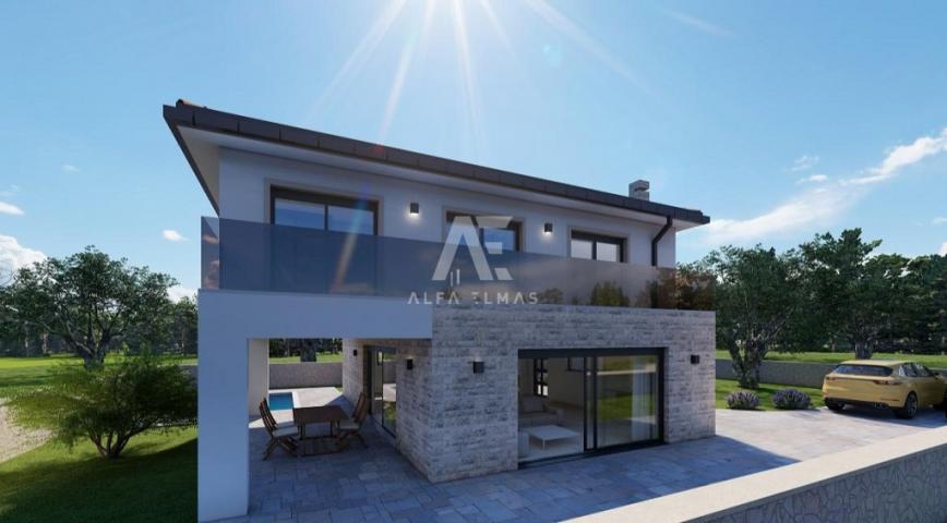 Malinska, surroundings, villa under construction with swimming pool in a quiet location!! ID 502