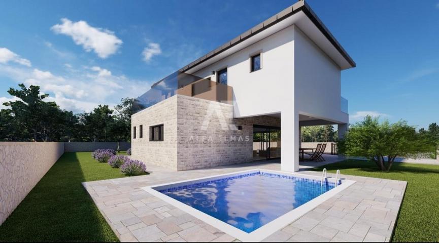 Malinska, surroundings, villa under construction with swimming pool in a quiet location!! ID 502