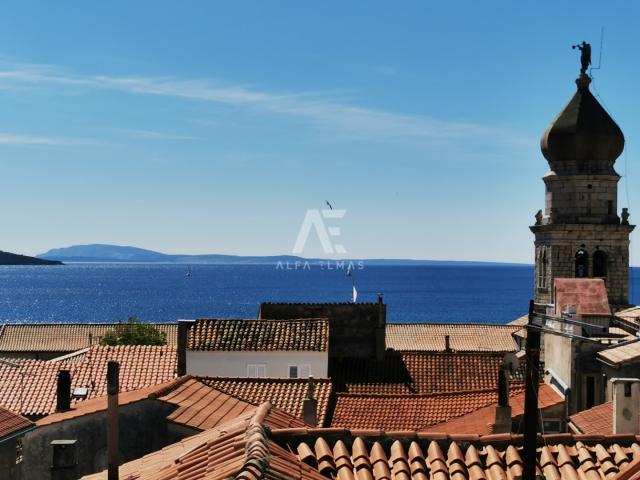 Krk, Altstadt, Renoviertes Steinhaus mit Garten und Meerblick auf Krk - ID 546