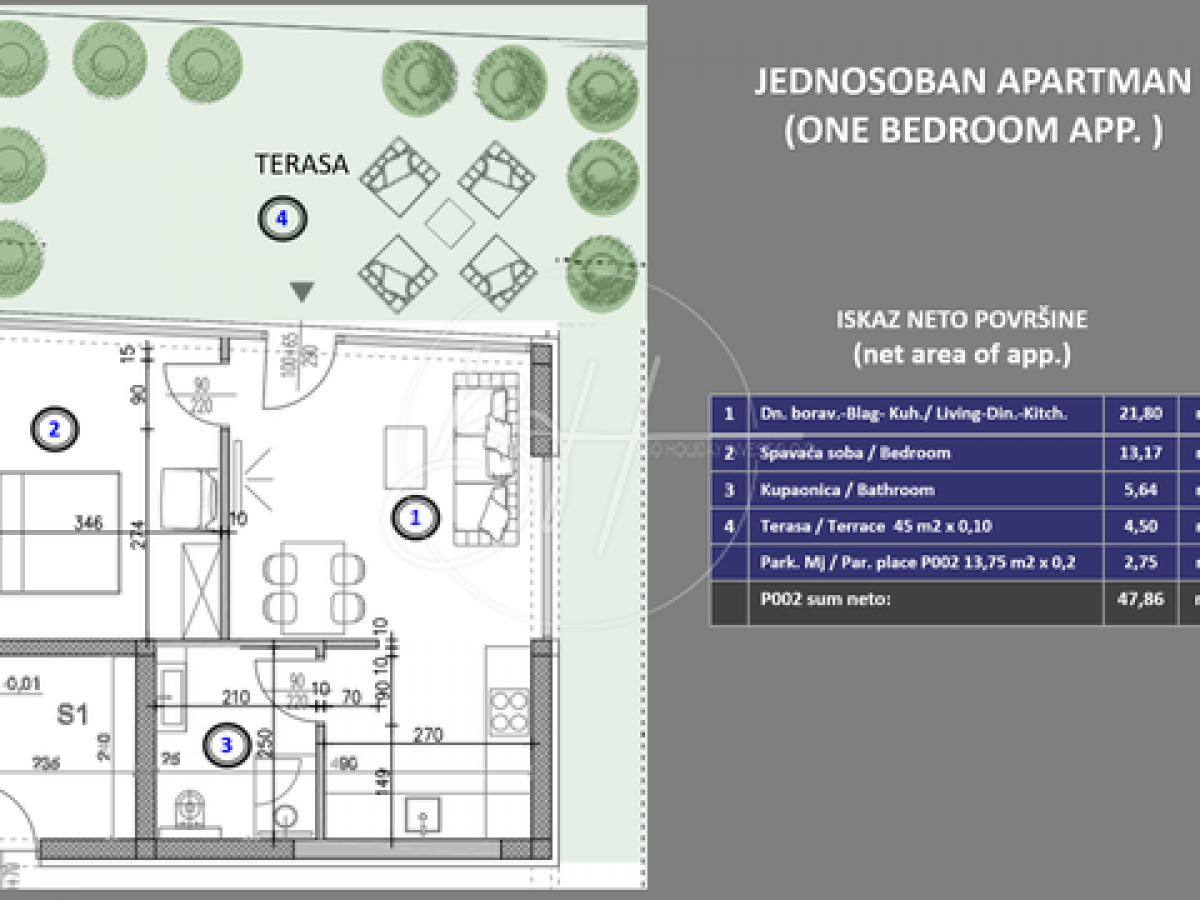 Wohnung Medulin, 47m2