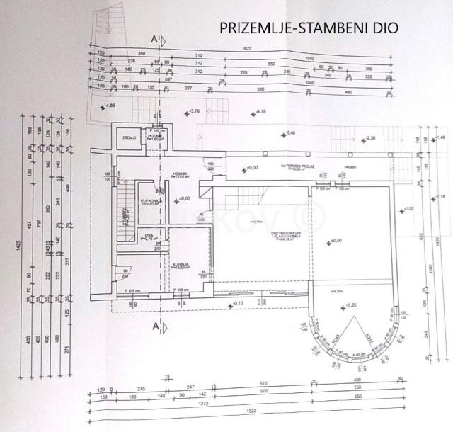 Prodaja, Gračani, samostojeća kuća, poslovni dio, lift, 2GPM