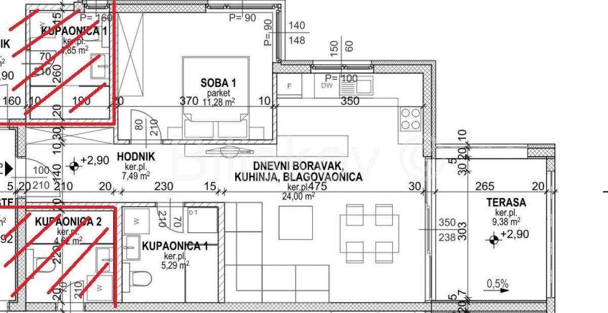 Novogradnja, Opatija, 2-soban stan , GPM, vrt 71, 72m2