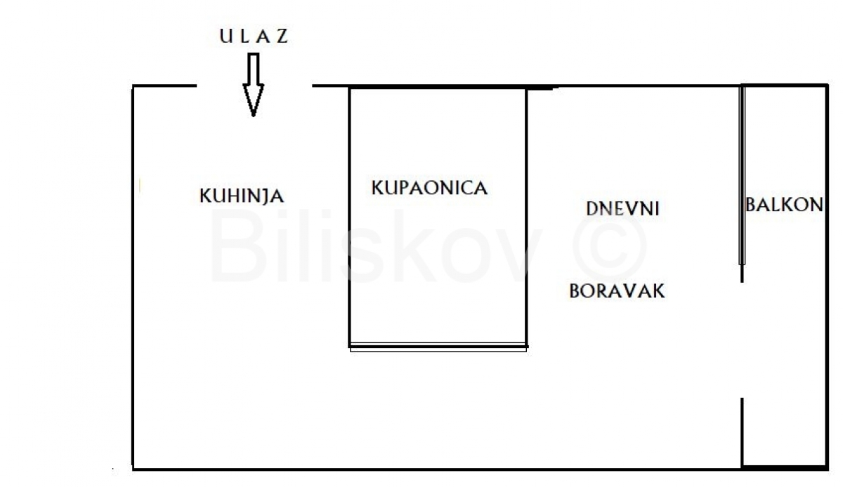 Prodaja, Fraterščica, uređena garsonjera sa balkonom