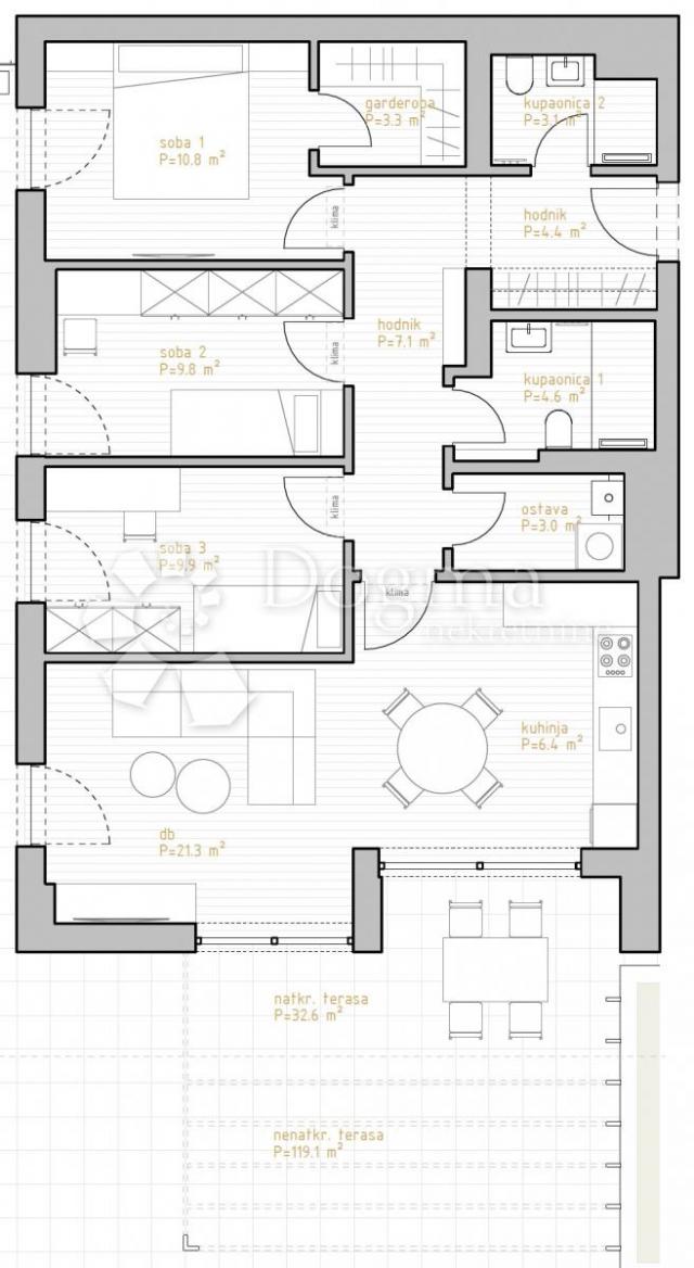 Wohnung Zamet, Rijeka, 145,90m2