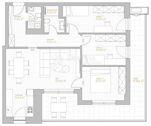 Wohnung Zamet, Rijeka, 145,90m2