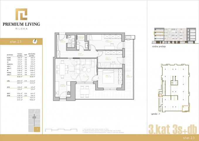  NOVOGRADNJA PREMIUM LIVING RIJEKA -  STAN 2. 3 / 3S+DB