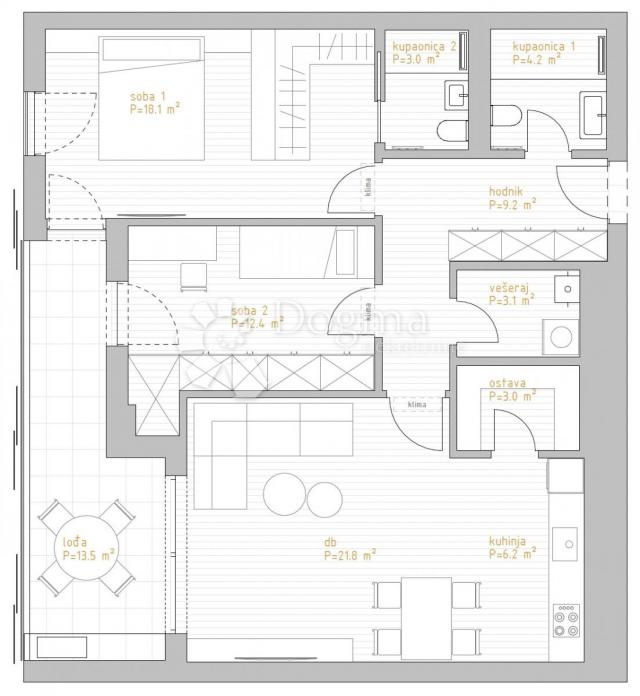 Wohnung Zamet, Rijeka, 145,90m2