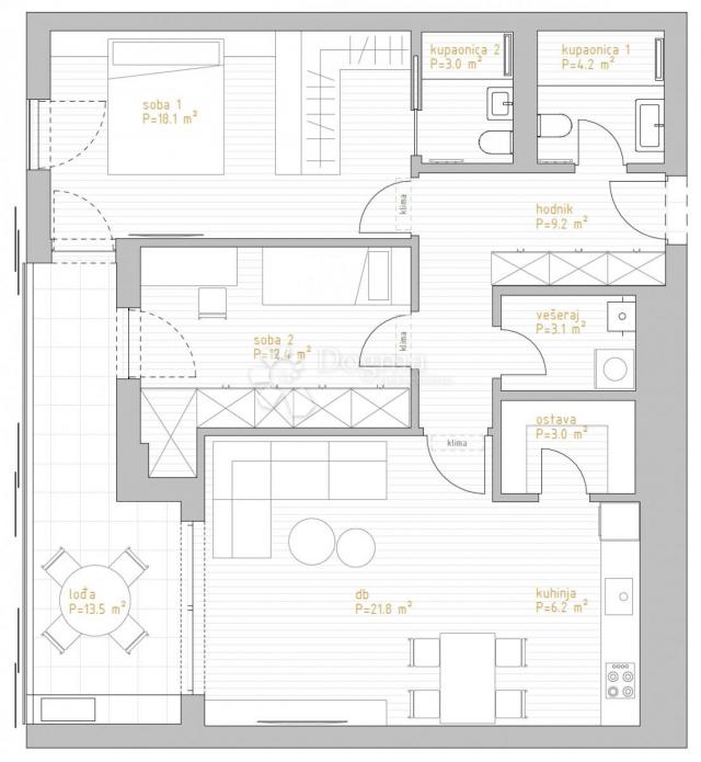  NOVOGRADNJA PREMIUM LIVING RIJEKA -  STAN 3. 3 / 2S+DB