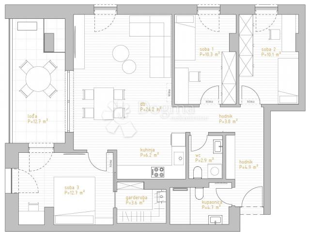 NOVOGRADNJA PREMIUM LIVING RIJEKA -  STAN 8. 3 / 3S+DB