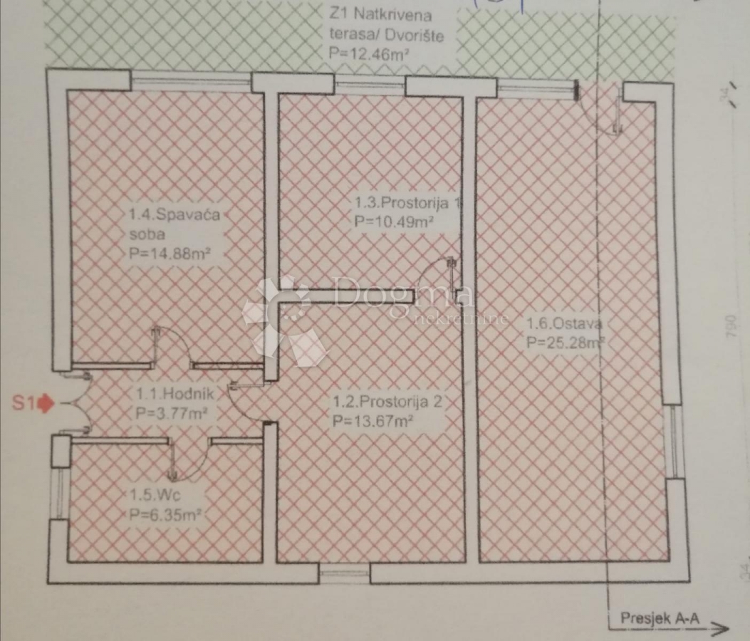 Wohnung Grad, Šibenik, 61,80m2