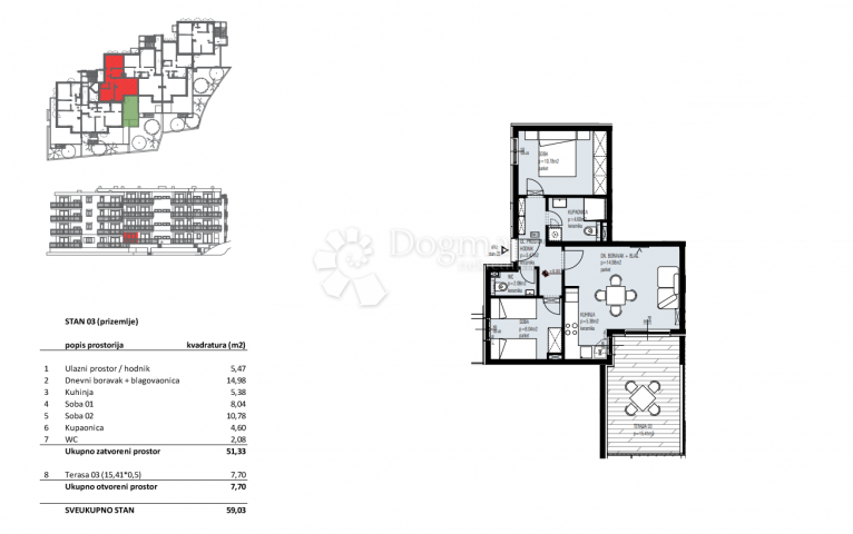 Wohnung Seget Vranjica, Seget, 45,80m2