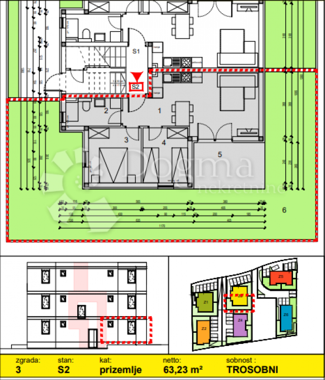 GREBAŠTICA-NOVOGRADNJA 80M OD MORA- PRIZEMLJE Z3 S2