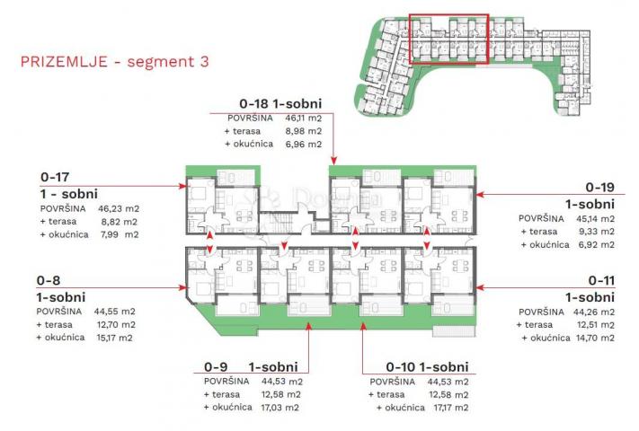 Umag, novogradnja, 1s+DB, stan u prizemlju s okucnicom