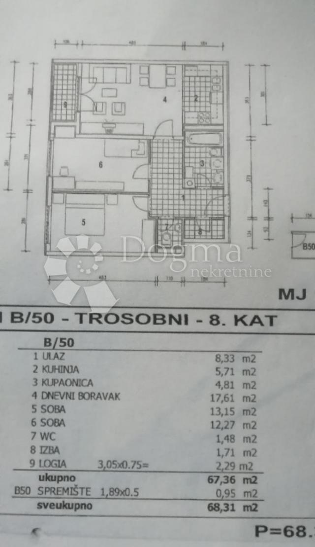 Wohnung Sigečica, Trnje, 68,31m2