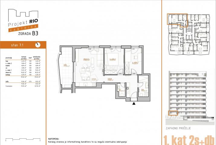 Flat Kantrida, Rijeka, 67,92m2