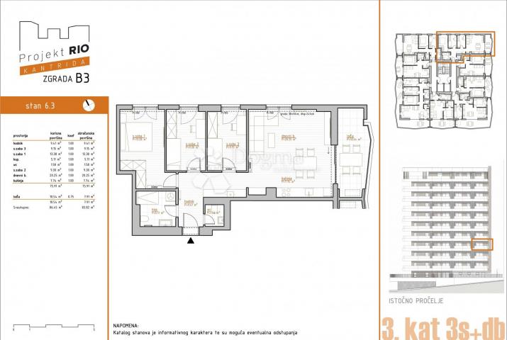 Wohnung Kantrida, Rijeka, 83,82m2