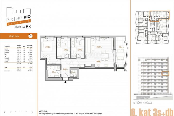 Wohnung Kantrida, Rijeka, 83,82m2