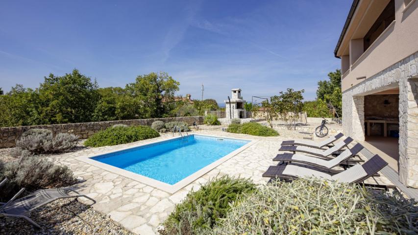 INSEL KRK, LINARDIĆI - Haus mit Pool und Meerblick