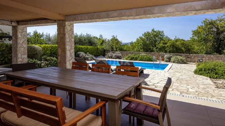 INSEL KRK, LINARDIĆI - Haus mit Pool und Meerblick