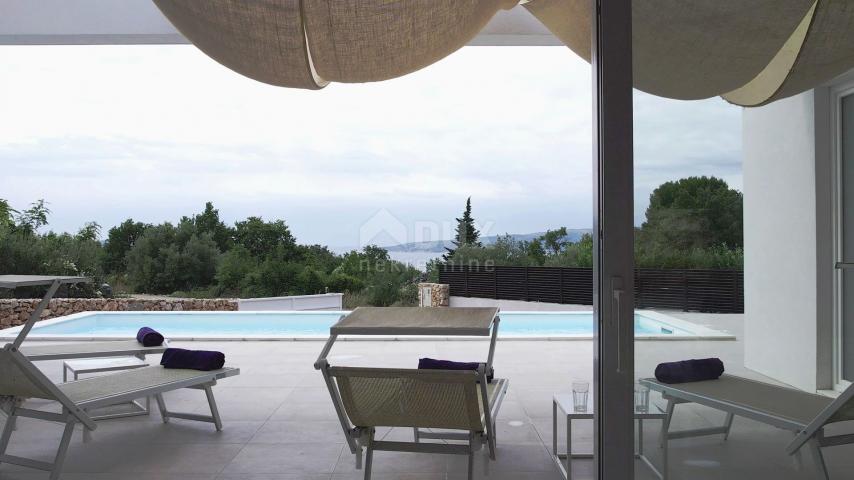 INSEL KRK, weitere Umgebung der Stadt Krk - Moderne Luxusvilla mit Pool und Meerblick