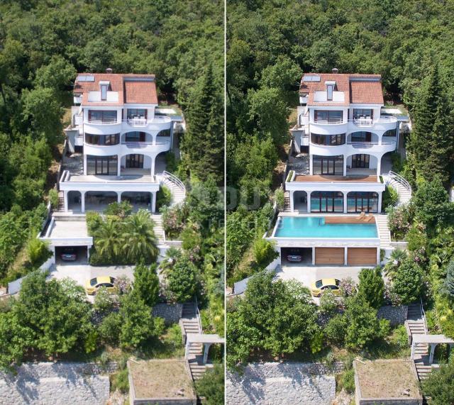 OPATIJA, CENTAR - dvoetažni stan 200m2 na 2. katu 3S+DB s panoramskim pogledom na more + okoliš 100m