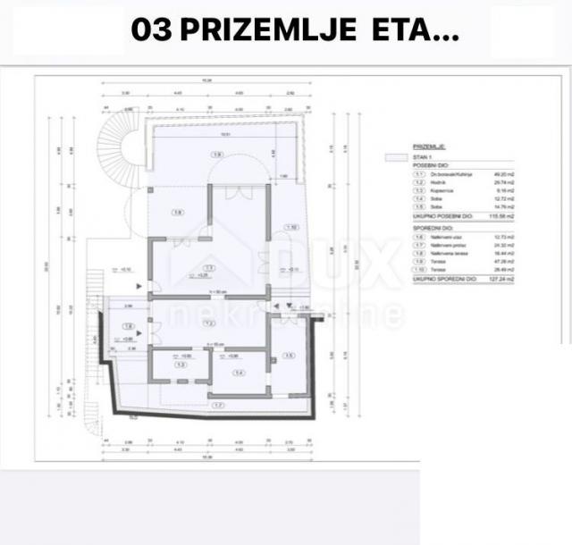 OPATIJA, ZENTRUM - zweistöckige Wohnung 200m2 (Erdgeschoss + Keller) 3 Schlafzimmer + Badezimmer mit