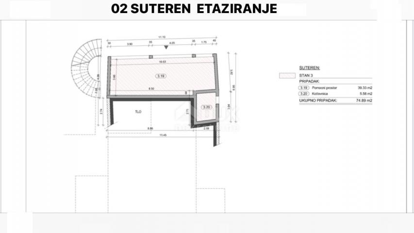 OPATIJA, ZENTRUM - zweistöckige Wohnung 200m2 (Erdgeschoss + Keller) 3 Schlafzimmer + Badezimmer mit