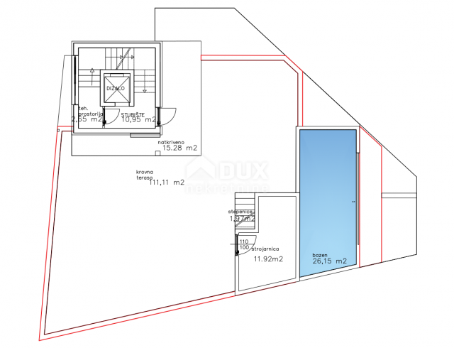 SUKOŠAN - duplex penthouse in a villa with sea view, pool and sun deck - S3