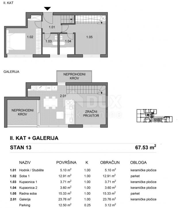 INSEL PAG - Einzigartige zweistöckige Wohnung mit zwei Schlafzimmern in einem neuen Gebäude, erste R