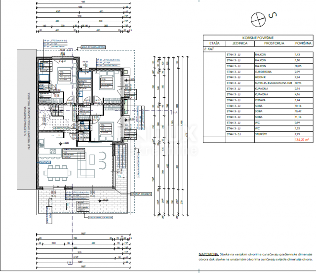 OPATIJA, LOVRAN - STAN SJ3 - 109, 5m2 PENTHOUSE + BAZEN I TERASE/BALKONI 71m2 (248m2 BRUTTO - 170m2 