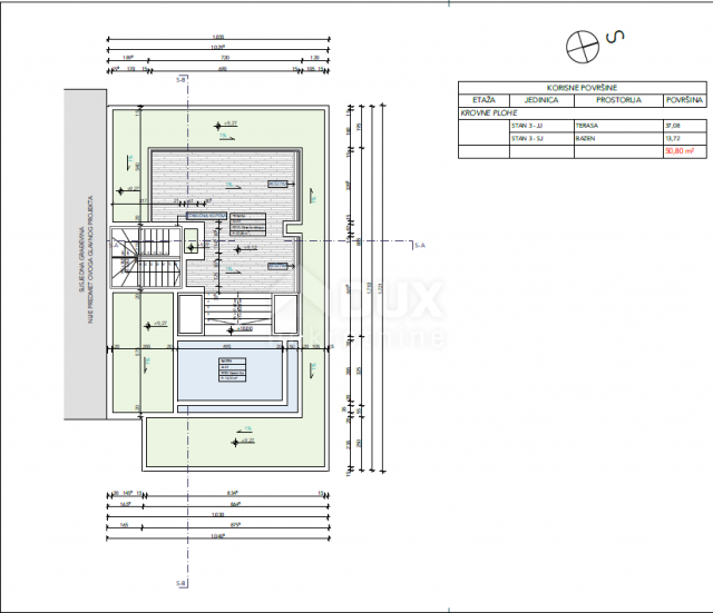 OPATIJA, LOVRAN - STAN SJ3 - 109, 5m2 PENTHOUSE + BAZEN I TERASE/BALKONI 71m2 (248m2 BRUTTO - 170m2 