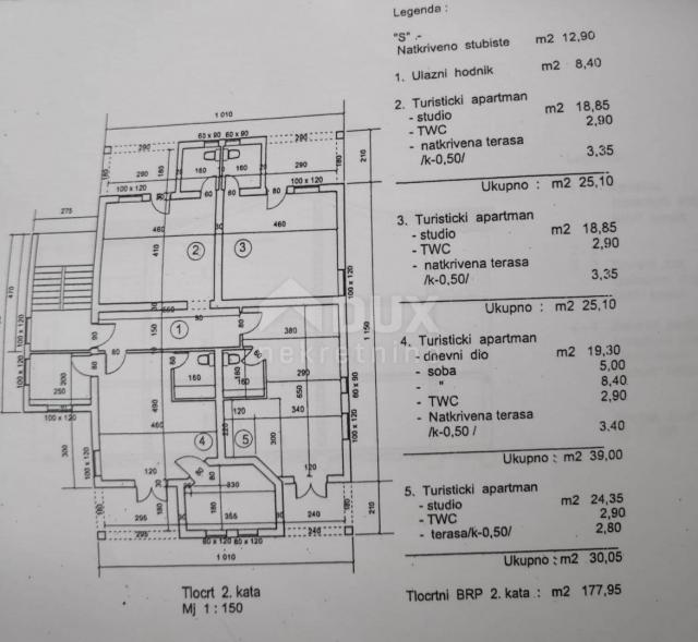 ISTRA, MEDULIN Apartmanska kuća 500m od mora!