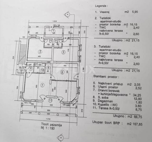 ISTRA, MEDULIN Apartmanska kuća 500m od mora!