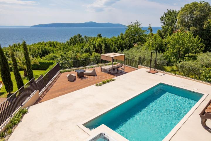 OPATIJA RIVIERA - newly built Mediterranean villa on a cliff, first row to the sea