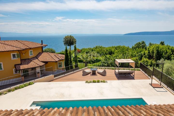 OPATIJA RIVIERA - newly built Mediterranean villa on a cliff, first row to the sea