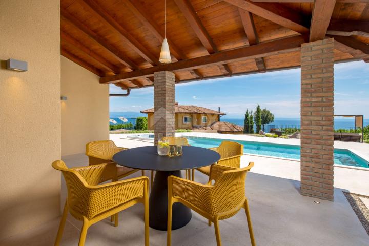 OPATIJA RIVIERA - newly built Mediterranean villa on a cliff, first row to the sea