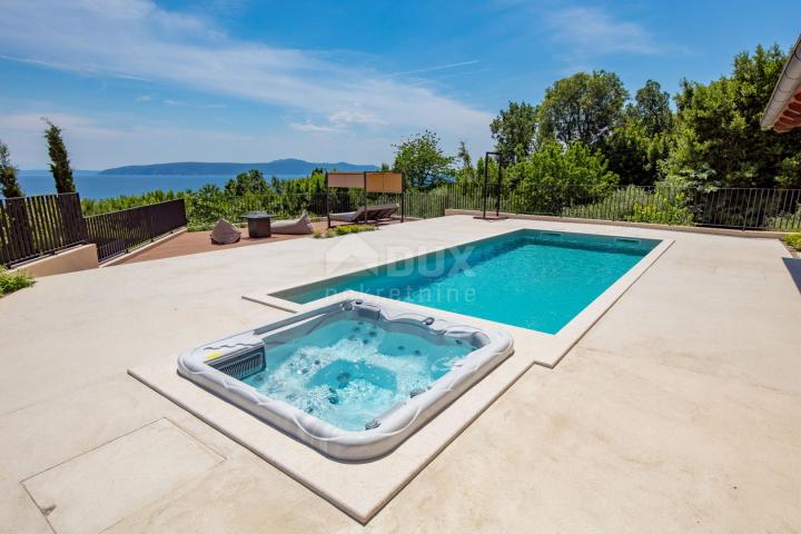 OPATIJA RIVIERA - newly built Mediterranean villa on a cliff, first row to the sea