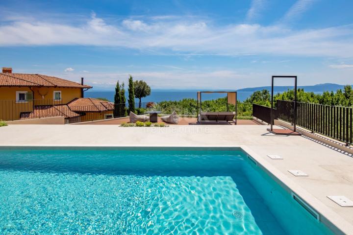 OPATIJA RIVIERA - newly built Mediterranean villa on a cliff, first row to the sea