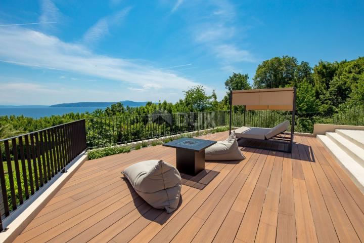 OPATIJA RIVIERA - newly built Mediterranean villa on a cliff, first row to the sea