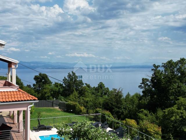 OPATIJA, IČIĆI, POLJANE- villa 500m2 s pogledom na more i bazenom + okoliš  1600m2