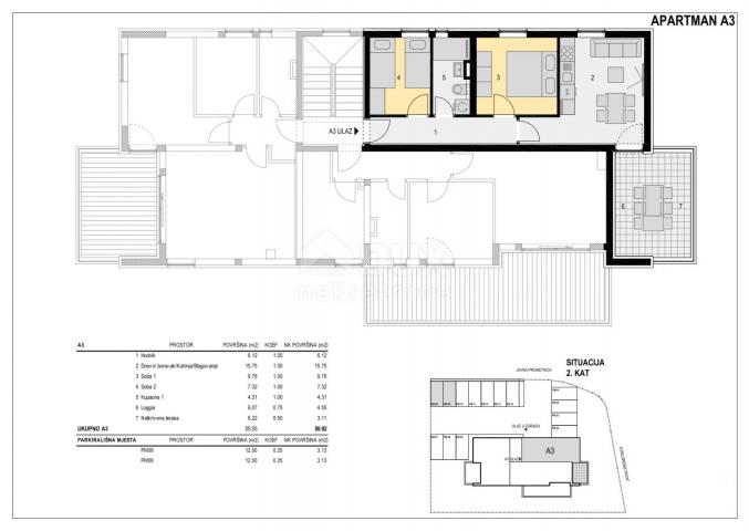 ISLAND OF PAG, NOVALJA - apartment in new building top location 2 bedrooms + living room