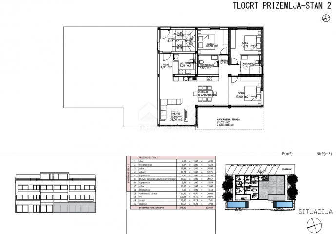 ZADAR, PRIVLAKA - Luxusapartment mit Swimmingpool im Bau, 1. Reihe zum Meer, S2